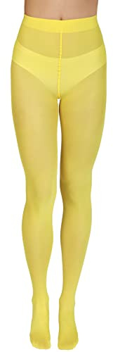 Annes styling Medias Mujer Faja Reductora Mujer Adelgazante Medias Amarillas Mujer Pantis Elegantes de Microfibra Suave y Opacas 40 Den Cómodas Resistentes y Transpirables Amarillo Talla S