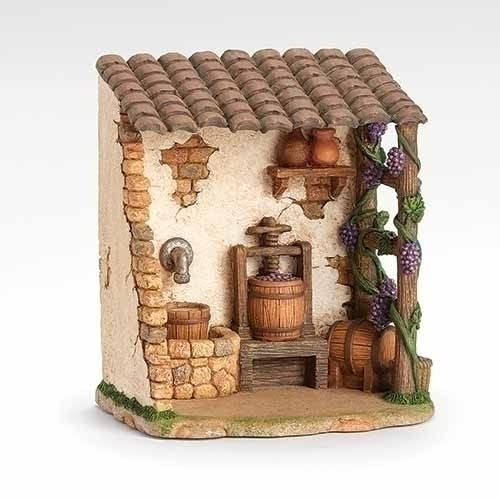 Fontanini by Roman Inc., Wine Shop, 5 Collection, Nativity Figure and Accessories, Hand Sculpted and Painted (8x7x9)