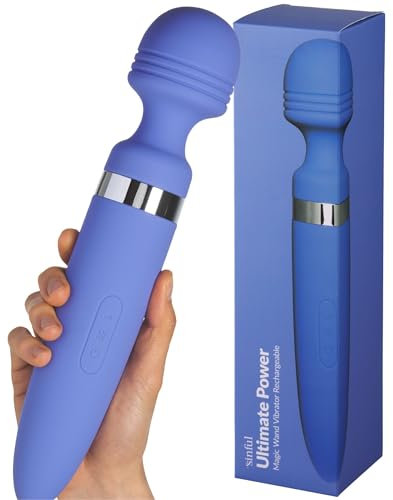 Sinful Vibrator Wand - Ultimate Power Magic Wand Vibrator - Rechargeable & Waterproof Sex Toy Wand Massager Coated in Silicone - Clitoris Vibrator with Flexible Neck - 12 Vibrations and 8 Speeds