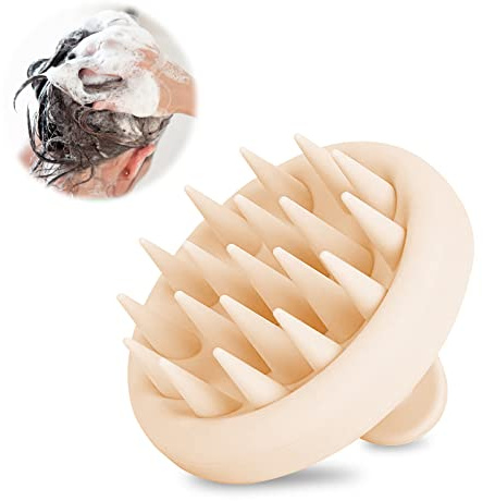 Fousenuk Kopfhaut Massagebürste Creme Farben, Scalp Massager Silikon Kopfmassage Bürste für Peeling und Stimulieren das Haarwachstum, Shampoo Bürste Reduziert Schuppen für Nass Trocken Haar