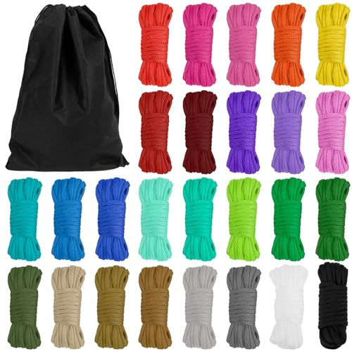 RAKUTE Corde de Parachute,26 Couleurs 3 m 4 mm Corde de Survie à 7 brins,Corde de Tente, Corde pour Bracelet DIY,Corde pour Camping en Plein air