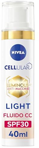 NIVEA Luminous630 Fluido CC Cream SPF 30 3-in-1 Light 40 ml, Crema colorata viso con pigmenti incapsulati e tripla azione anti-macchie, Crema antimacchie viso con Acido Ialuronico e Thiamidol
