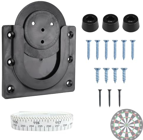 DEANKEJI Dartscheibe Halterung Wand mit Maßband 305cm – Dartboard Aufhängung für Dartscheiben, Kompatibel mit Schränken & Rückwänden, Einfach zu Montieren, Dart Zubehör Set