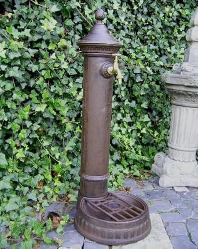 STANDBRUNNEN MIT Becken BRUNNEN ALUGUSS Garten ANTIK Nostalgie Stil NEU