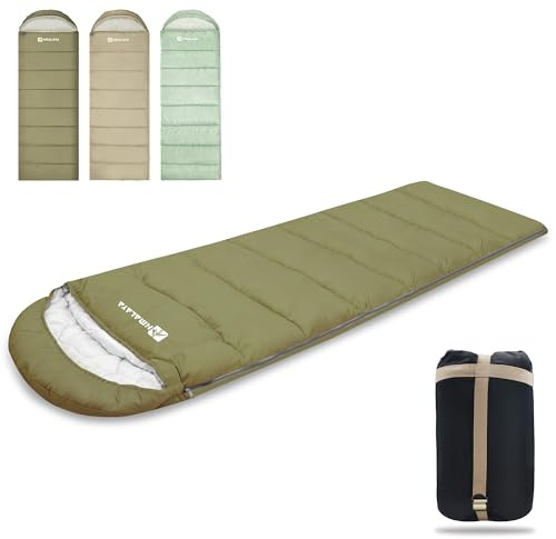 Backpacking Sleeping Bags for Adults, Unzip to Blanket, Waterproof, Lightweight, Camping, Portable Sleeping Bags Outdoor Travel Hiking(3lb-Dark Green)