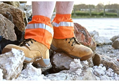 Oz OverBoots Shoe Covers Reusable - Sox Savers Overshoes Reusable for Work Boots Made from 100% Work Grade Cotton Drill, Stops Dirt Getting In | One Size (Cotton, Orange)