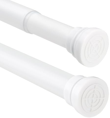 Tringle de douche sans perçage - Blanc - Tringle télescopique - 76-193 cm - Pour salle de douche, salon, balcon extérieur (diamètre 25 mm)