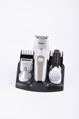 DAESOL Professional Recortadora todo en uno: kit de aseo para cara, cabeza y cuerpo, de bajo ruido, inalámbrica, recargable, con peines guía, uso de 220 mentas, cuchillas de acero inoxidable