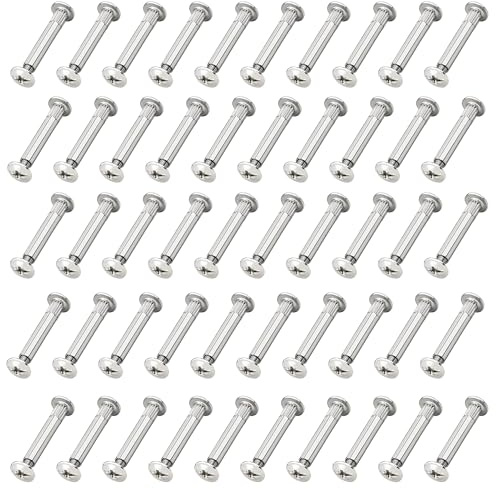 50Pcs Furniture Bolts, M4 Bolts, Metal Kitchen Cabinet Connectors for Cabinet Connections, Door Handle Screws for Connecting and Fixing Furniture, Cabinets, Bookshelf Door Handles, Etc.