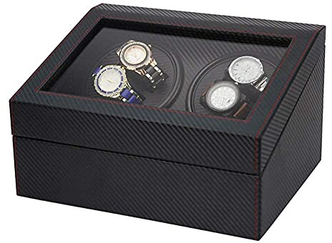 HYHJYMG Caja enrolladora automática para Relojes, Caja enrolladora automática para Relojes 4 + 6 con Motor silencioso, Relojes automáticos para Dama y Hombre con Cuerda automática,