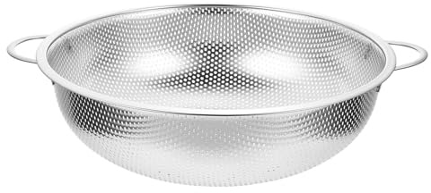 TOYANDONA Panier à Égoutter en Acier Inoxydable 304 Épais, Double Poignée, 31,5 Cm, Passoire à Fruits et Légumes à Mailles Fines, Panier Multifonction Cuisine, Lavage et Égouttage Facile