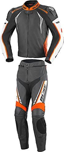 Büse Silverstone Pro 2-Teiler Motorrad Lederkombi 56 Schwarz/Weiß/Orange