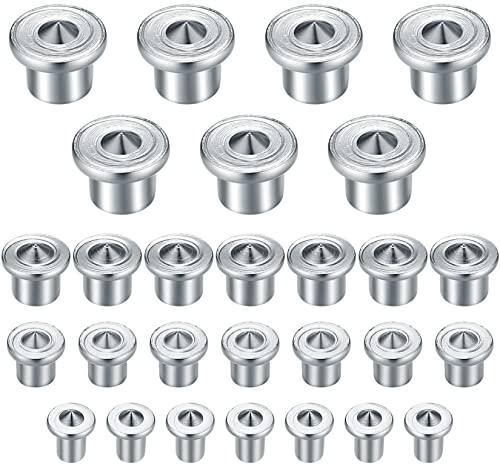 28 Pcs Dowel Centre Point Set, Dowel Pin Center Woodworking Alignment Tool, Dowel Pin Centre Points, Wood Dowel Tenon Centers Points Pins Marker Drill Tool for Accurate Drilling - 6/8/10/12mm