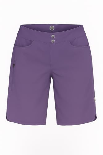 Club Ride Apparel Women's Savvy Cycling Shorts - 11-Inch Inseam Biking Shorts - Paisley Purple - Large