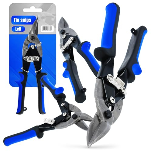 Tijeras de Corte Metal Hojalatero 10'' Cortachapas Pladur Izquierda Mango Ergonómico Antideslizante Pestillo Seguridad Marcha Suave Precisas Calidad