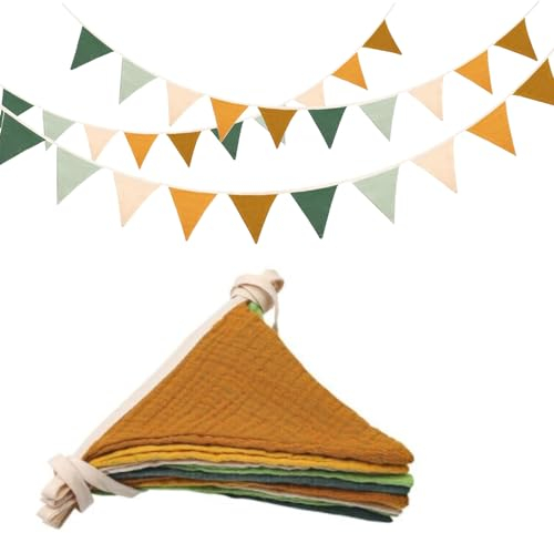Thoquene 2,6 Meter Wimpelkette Kinderzimmer, Wimpelgirlande Stoff für Hausbett Babybett & Kinderbett