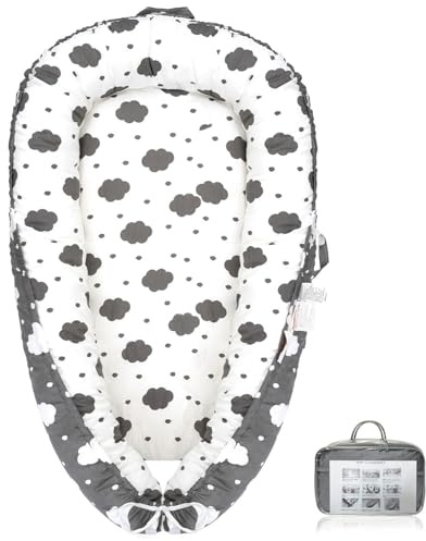 Baby Nest Pod for Newborn, Baby Lounger for 0-24 Months Baby Boys Girls, 100% Cotton Breathable Detachable Portable Infant Lounger, Baby Essentials for Newborn Baby Gifts