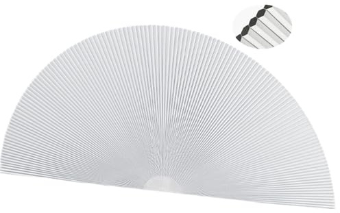 Arch Window Blackout Shades,Cellular Half Round Window Shade,Self Adhesive No Drill 90% Shade Pleated Blinds Window Moon Cover Easy to Cut and Install