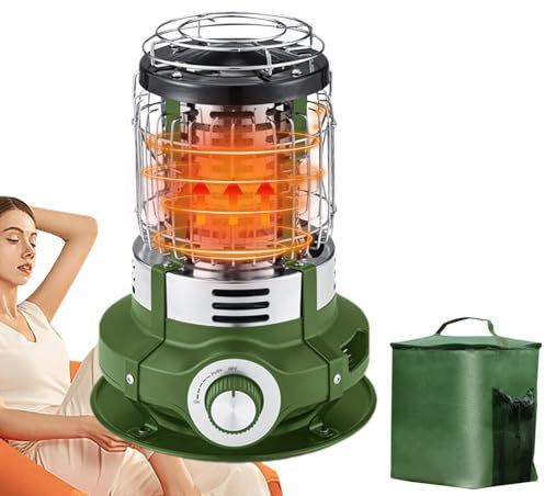 Riscaldamento esterno, riscaldatori esterni per terrazza – Bruciatore per riscaldamento da terrazza – Riscaldamento elettrico portatile da 1500 W, stufa con protezione contro il ribaltamento, per