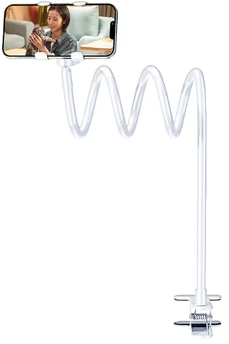 demaxiyad Supporto per telefono per letto – Supporto a braccio lungo flessibile, supporto per telefono a clip, per tablet registrazione video scrivania, divano reclinabile