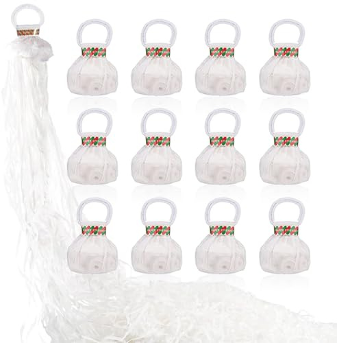 FONHREW 12 PCS Serpentinas de Mano Blancas Serpentinas de Lanzamiento a Mano Para Cumpleaños Los Confeti de Boda Bomba Serpentina Fácil a Tirar para Navidad Nuevo Bodas Cumpleaños Graduació