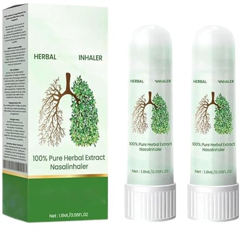Brevana Inhaler, Brevana Herbal Inhalers, Herbal Lung Cleansing Nasal Inhaler Stick, Natural Mucus Relief for Respiratory Support, Portable Aromatherapy Inhalers (2Pcs)