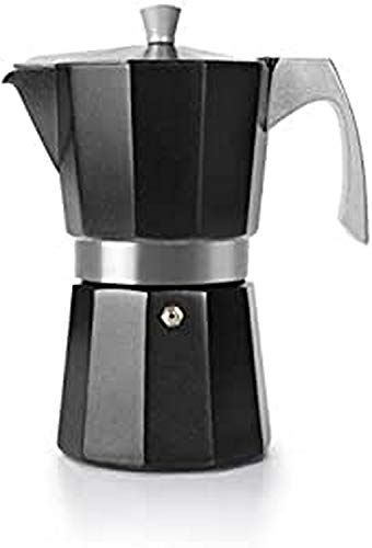 IBILI - Cafetera express Evva Black, 9 tazas, 450 ml, Aluminio fundido, Apto para inducción
