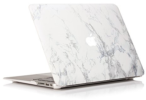 RUBAN Compatible with MacBook Air 11 Inch Case Model A1370 A1465, Soft Touch Plastic Hard Shell Case Bundle for Mac Air 11.6 (Marble)