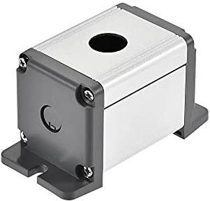 uxcell Single Holes 16mm Aluminum Switch Button Station Box with a PG7 Cable Gland and Mounting Base