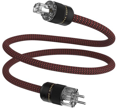 Tertullus HiFi High End strömkabel C15 strömkabel HiFi Audio kallenhetskabel med Schuko-kontakt och kall enhetskontakt (PE, 2 m)