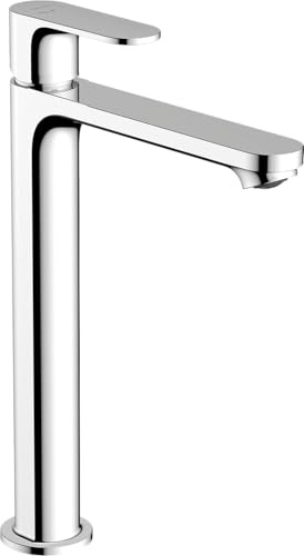 hansgrohe Rebris S - Tvättställsblandare utan bottenventil, energibesparande (CoolStart), Vattenkran badrum med utloppshöjd 242 mm, Badrumskran, krom, 72582000