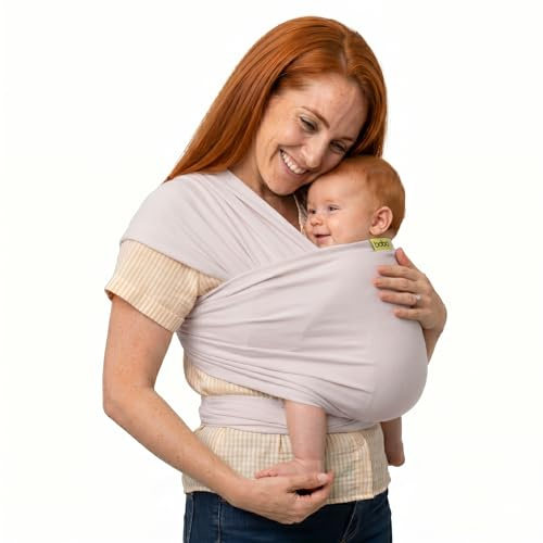 Boba fular portabebè per neonati e bambini - Porta neonato elastico - Porteo bambino mani libere - Marsupio bambino - Porta bambino e bambino da 3 a 15 kg (Organic Stone)