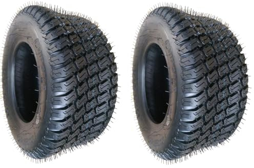 Lot de 2 pneus 15 x 6.00-6 Wave 15 x 6-6 pour tondeuse autoportée, déneigeur, tracteur de tondeuse à gazon, gaine 15 x 6-6 15 x 6,00-6