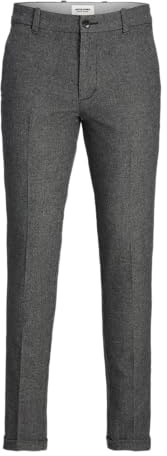 JACK & JONES Jpstmarco Jjhenry Chino Sn, Gris Oscuro/Detalle: Houndstooth, 32W x 32L