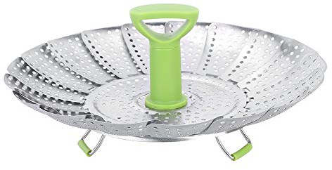 ZJchao Cuiseur Vapeur à Légumes pour la Cuisson, Panier à Vapeur Extensible et Pliable en Acier Inoxydable pour Cuire à la Vapeur des Aliments, Support d'insertion en Métal, Plateau, ZJchaoyfsvhd1xgi