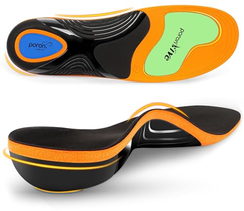 Work Boot Insoles for Standing All Day, High Arch Support Orthotic Shoe Inserts Relief Plantar Fasciitis, Flat Feet, Achilles Tendonitis - Women Men Memory Foam Walk Running Insoles - XL(Men's 11-12)
