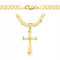 AMAR PRAGNA goldkette herren mit kreuz 585, Kette Herren 925/585 - kreuz kette herren gold 585 massiv - 5 mm, Kreuz Kette 55 cm - Goldkette Kreuzkette - Halskette Herren Panzerung
