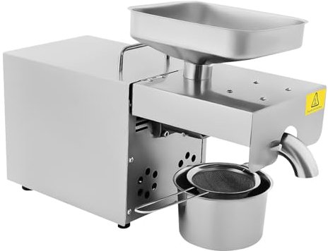 Qussse 610w Automatische Ölpresse, Edelstahl Ölpresse Extractor Elektrische Ölpresse Oil Press Maschine für Rapssamen Leinsamen Erdnuss Hanfsamen Sesam Sonnenblume