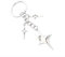 Yeomju Porte-clés étoile avec lune, en acier inoxydable, pour femme, design esthétique Y2K, idéal comme porte-clés ou décoration de sac, argenté, L