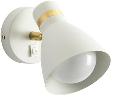 Arte Lamp Fafnir Faretti Orientabili da Parete 1 Luce in Metallo Bianco Lampada Spot Interno per Ingresso Corridoio con Luce Mirata per Interni Moderni