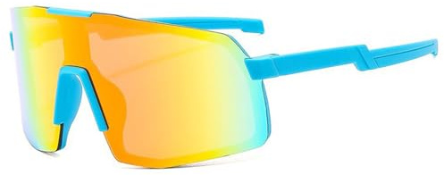 CIKJUK Cykelglasögon barn solglasögon pojkar flickor sportglasögon UV400 skydd pojkar ungdomar snabba glasögon speglade, Orange speglad