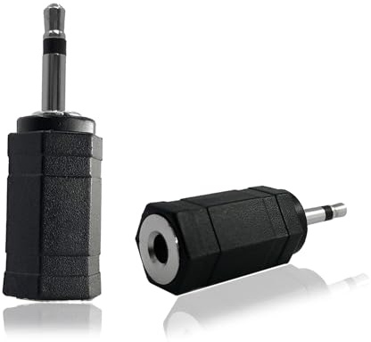 MICMXMO 2 Stück 2,5 mm Male Mono Stecker Auf to 3,5 mm Momo Female Stecker für 3.5mm Autoradio Mikrofon, Klinkenadapter Audio Adapter Aux für 3.5mm Mikrofon IR-Repeater IR-Empfänger, Schwarz