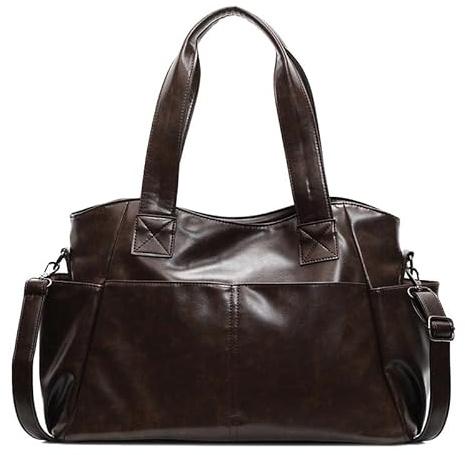 Coolives Bolso de Hombro con Bandolera para Mujer en Cuero PU Hobo Bolsos Bandolera Tote Bolso de señora Bolso de Mano para Damas Mamá Marrón Oscuro