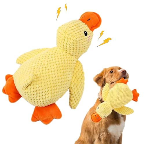 Quack-Quack Duck giocattolo per cani HSYWASH-Giocattolo per Cani con Suono Ciarlatano Anatra Gialla Giochi per Can/i Giocattol/o da Masticare Calmante per Can/i giocatto antistress per cani (Giallo)