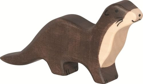 Trätiger 80625 Otter träfigur – handmålad leksaksdjur för barn – tillverkad i Europa