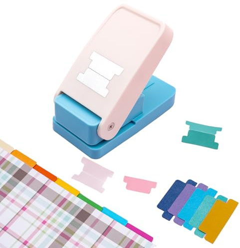 Perforadora de papel para pestañas, para cuadernos, calendarios, planificadores o álbumes para pestañas de álbumes de recortes, diarios basura, pestañas de la Biblia, diciembre diario, insertos de