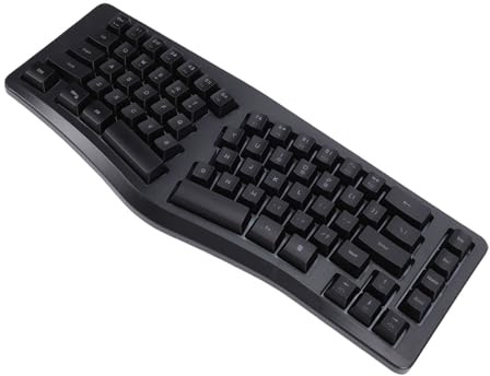 Jectse Ergonomiskt Tangentbord med Kabel, 69 Tangenter Delat Tangentbord med 18 RGB-bakgrundsbelysningslägen, Vågknappar, Löstagbart USB-laddningsbart Datortangentbord för Wins 7/8/10,