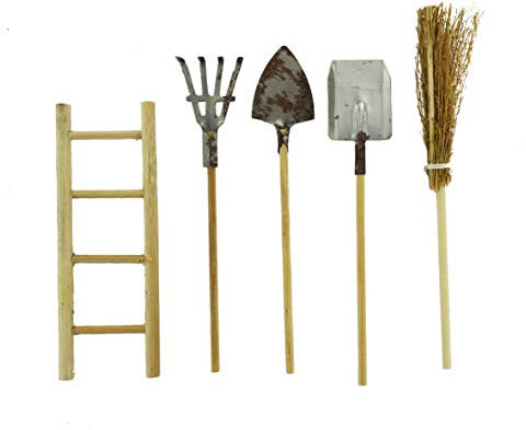 BERTONI Lot de 5 Accessoires pour Jardinier en Bois Multicolore Taille Unique