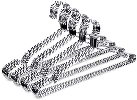 Fayleeko Trådhängare 40-pack klädhängare starka kraftiga metallhängare i rostfritt stål ultratunna platsbesparande klädhängare (40-pack)