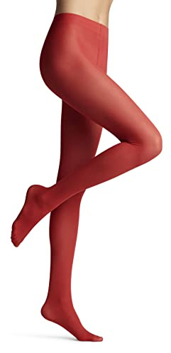 FALKE Matt Deluxe 30 DEN W Ti trasparenti velati tinta unita 1 pezzo, Collant Donna, Rosso Scarlet 8228, S-M